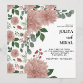 Eukalyptus floral Wedding Save The Date (Vorne/Hinten)