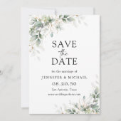 Eukalyptus Floral Wedding Save the Date Cards (Vorderseite)
