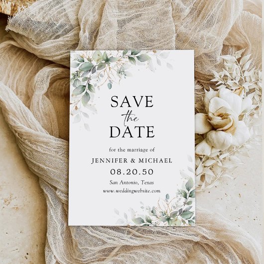 Eukalyptus Floral Wedding Save the Date Cards