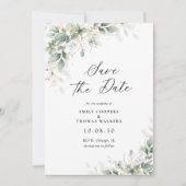 Eukalyptus Floral Wedding Save the Date Cards (Vorderseite)
