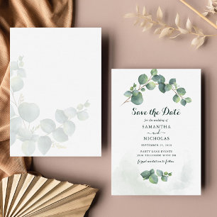 Eukalyptus Floral Wedding Save the Date Mitteilungskarte