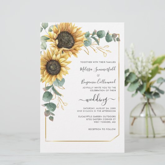 Eukalyptus floral Wedding Sunflower (Stehend Vorderseite)