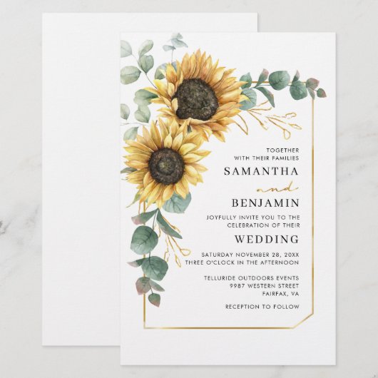 Eukalyptus floral Wedding Sunflower (Vorne/Hinten)