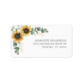 Eukalyptus floral Wedding Sunflower Adressaufkleber (Vorne)