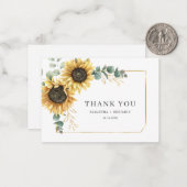 Eukalyptus floral Wedding Sunflower Danke Karte (Vorderseite/Rückseite Beispiel)