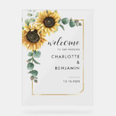 Eukalyptus floral Wedding Sunflower Herzlich Willk Acrylschild (Vorderseite)