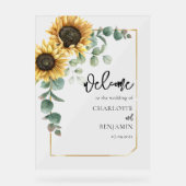 Eukalyptus floral Wedding Sunflower Herzlich Willk Acrylschild (Vorderseite)