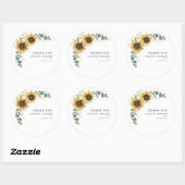 Eukalyptus floral Wedding Sunflower Vielen Dank Runder Aufkleber (Blatt)