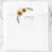 Eukalyptus floral Wedding Sunflower Vielen Dank Runder Aufkleber (Tasche)