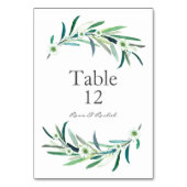 Eukalyptus Floral Wedding table cards Tischnummer (Rückseite)