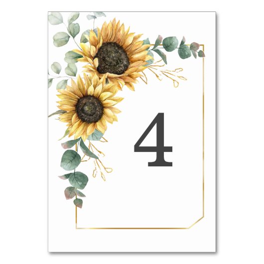 Eukalyptus floral Wedding Tischnummer (Rückseite)