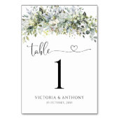 Eukalyptus Floral Wedding Tischnummern (Rückseite)
