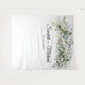 Eukalyptus Floral Wedding Zeremonie Hintergrund Wandteppich (Vorderseite (Horizontal))