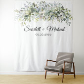 Eukalyptus Floral Wedding Zeremonie Hintergrund Wandteppich (Beispiel)