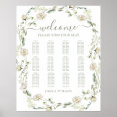 Eukalyptus Floral Wreath Wedding Chart Poster (Vorne)