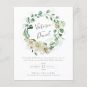 Eukalyptus Floral Wreath Wedding Einladung (Vorderseite)