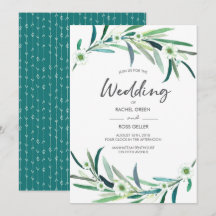 Eukalyptus florale Aquarellfarben Hochzeit Einladu