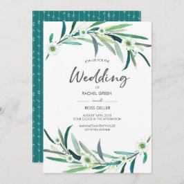 Eukalyptus florale Aquarellfarben Hochzeit Einladu Einladung