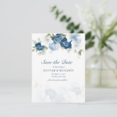 Eukalyptus florale Aquarellfarben Save the Date Bl (Stehend Vorderseite)