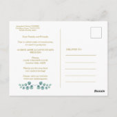 Eukalyptus-florale Blätter verändern das Datum Postkarte (Rückseite)