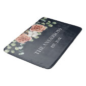 Eukalyptus floraler botanischer Rose Badematte (Schrägansicht)