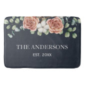 Eukalyptus floraler botanischer Rose Badematte (Vorderseite)