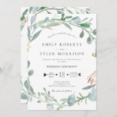 Eukalyptus floraler Grüne Ehe Einladung (Vorne/Hinten)