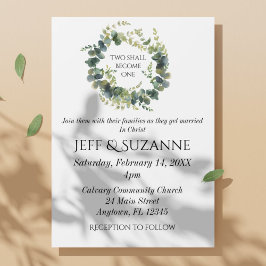 Eukalyptus floraler Wreath Two wird eine Hochzeit Pergament Einladungen