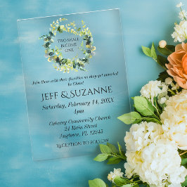 Eukalyptus floraler Wreath Two wird eine Hochzeit Pergament Einladungen