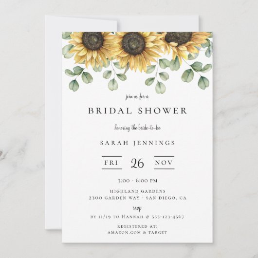 Eukalyptus florales Brautparty Einladung (Vorderseite)