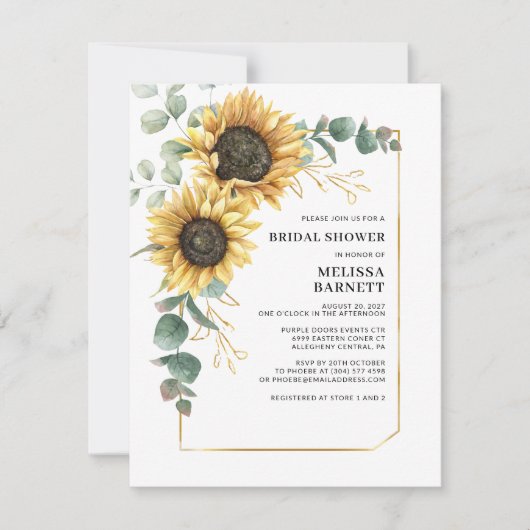 Eukalyptus florales Brautparty Einladung (Vorderseite)