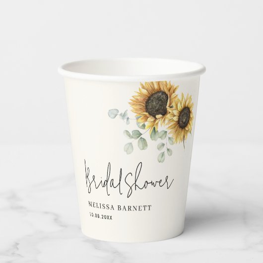 Eukalyptus florales Brautparty Pappbecher (Rückseite)