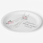 Eukalyptus florales Brautparty Pappteller (Schrägansicht)