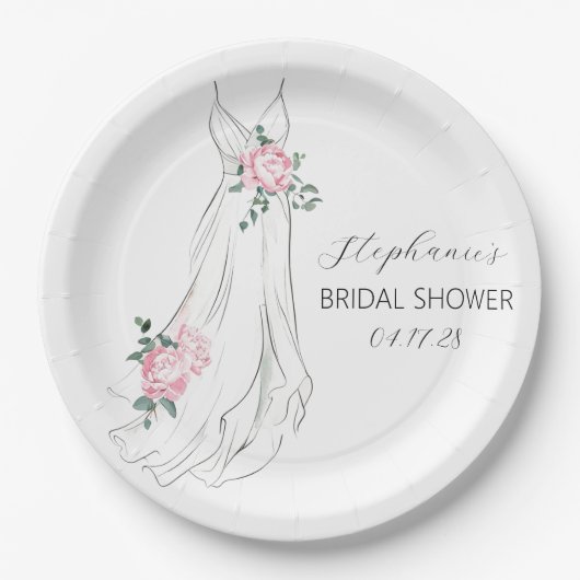 Eukalyptus florales Brautparty Pappteller (Vorderseite)