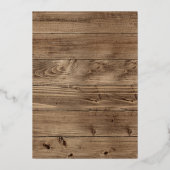 Eukalyptus florales Wood Cross Taufe Navy Gold Folieneinladung (Rückseite)