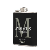 Eukalyptus Florals Monogram Groom Flachmann (Links)