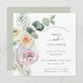 Eukalyptus Florals Wedding Rett Date Mitteilungskarte (Vorne/Hinten)