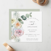 Eukalyptus Florals Wedding Rett Date Mitteilungskarte (Vorderseite/Rückseite Beispiel)