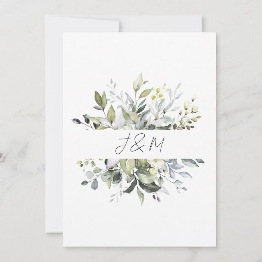 Eukalyptus foliage 70. Hochzeitstag Einladung (Rückseite)