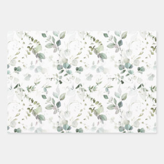 Eukalyptus Foliage Baby/Brautparty Geschenkpapier Set
