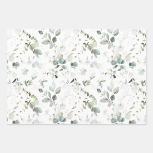Eukalyptus Foliage Baby/Brautparty Paper Sheet Geschenkpapier Set