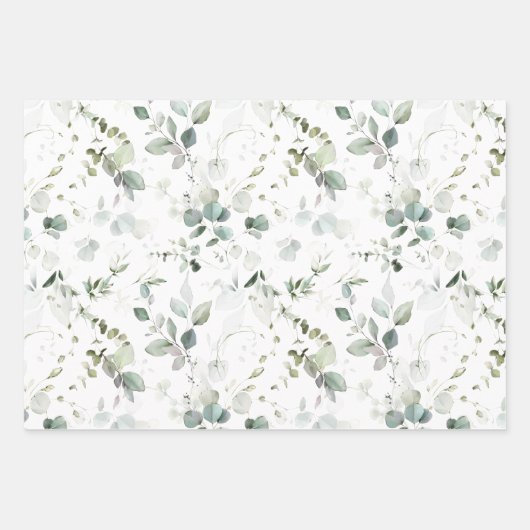 Eukalyptus Foliage Baby/Brautparty Paper Sheet Geschenkpapier Set (Vorderseite)