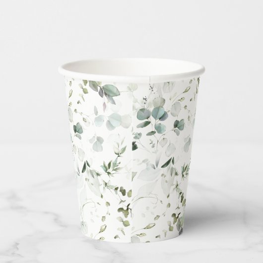 Eukalyptus Foliage Baby oder Brautparty Paper Cup Pappbecher (Rechts)