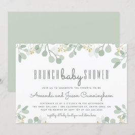Eukalyptus Foliage Babydusche Brunch Einladung