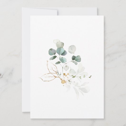 Eukalyptus Foliage Bachelorette Wochenendreise Einladung (Rückseite)