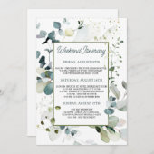 Eukalyptus Foliage Bachelorette Wochenendreise Einladung (Vorne/Hinten)