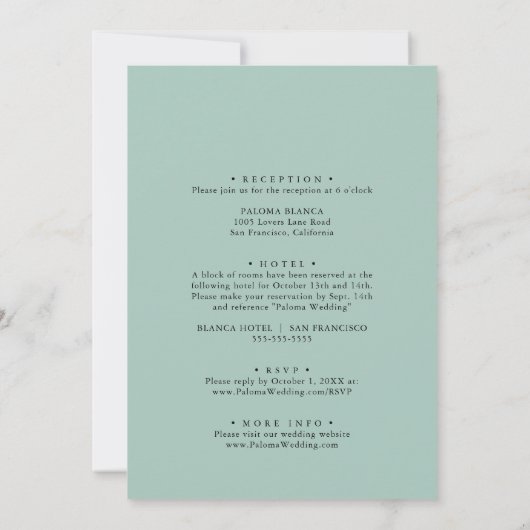 Eukalyptus Foliage Back & Front Formal Wedding Einladung (Rückseite)