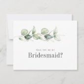 Eukalyptus foliage be meine Bridesmaid-Karte Mitteilungskarte (Vorderseite)