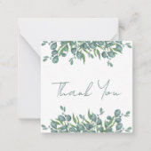 Eukalyptus Foliage Blätter Hochzeit Vielen Dank Mitteilungskarte (Vorderseite)