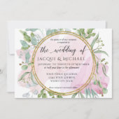 Eukalyptus Foliage Blush Moderne Wasserhärtenhochz Einladung (Vorderseite)